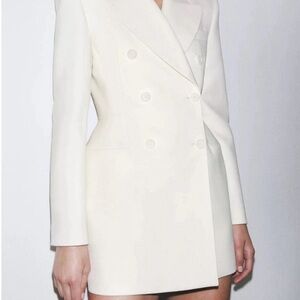Zara Cream Double-Breasted Blazer
